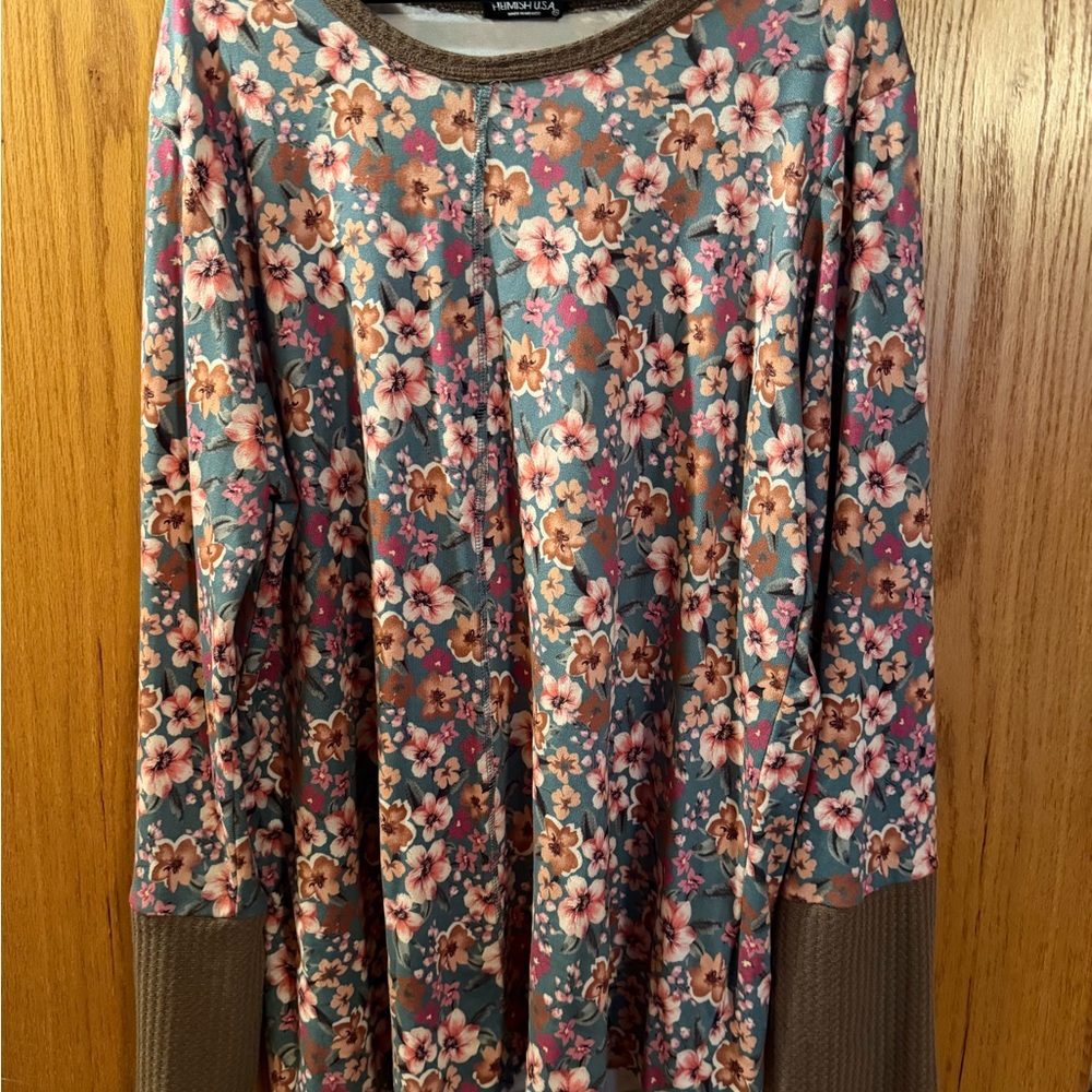 HEIMISH USA Brown and Pink Top